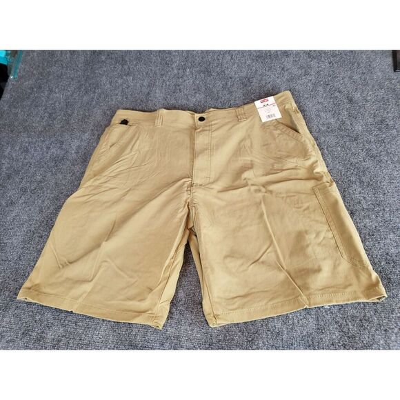 Wrangler Performance Elastic Waist Shorts Men Sz 40 Khaki Brown Western Outdoors - Picture 1 of 10